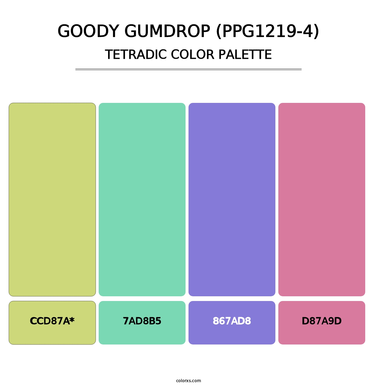 Goody Gumdrop (PPG1219-4) - Tetradic Color Palette