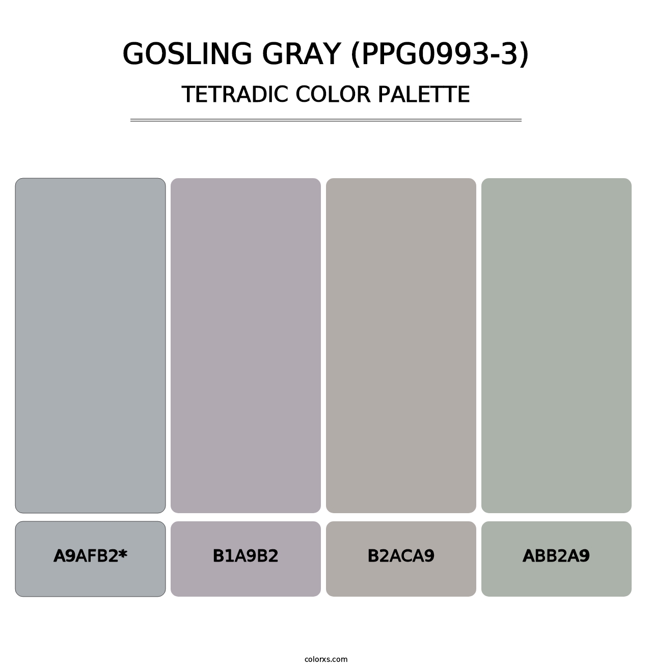 Gosling Gray (PPG0993-3) - Tetradic Color Palette