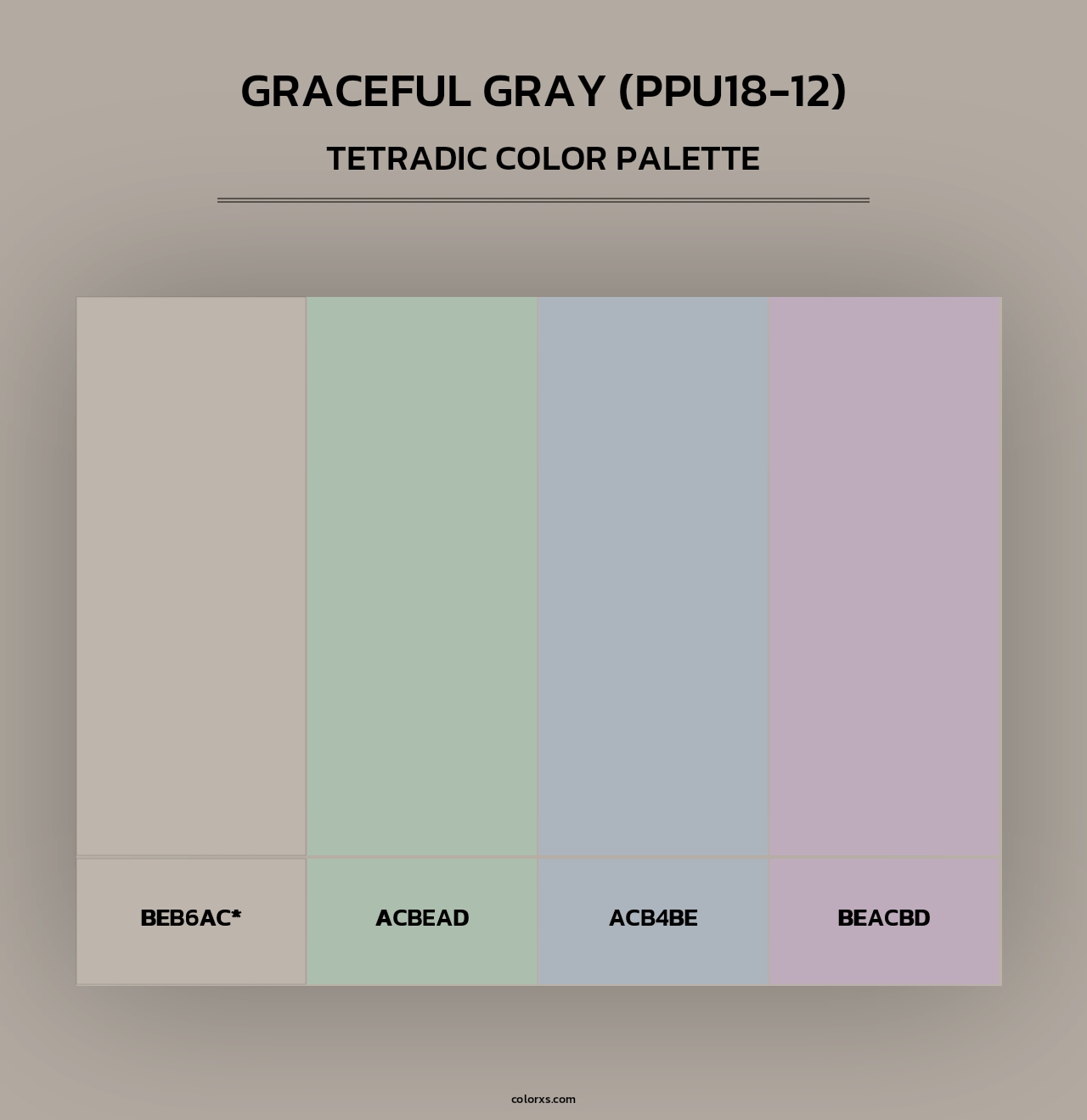 Graceful Gray (PPU18-12) - Tetradic Color Palette