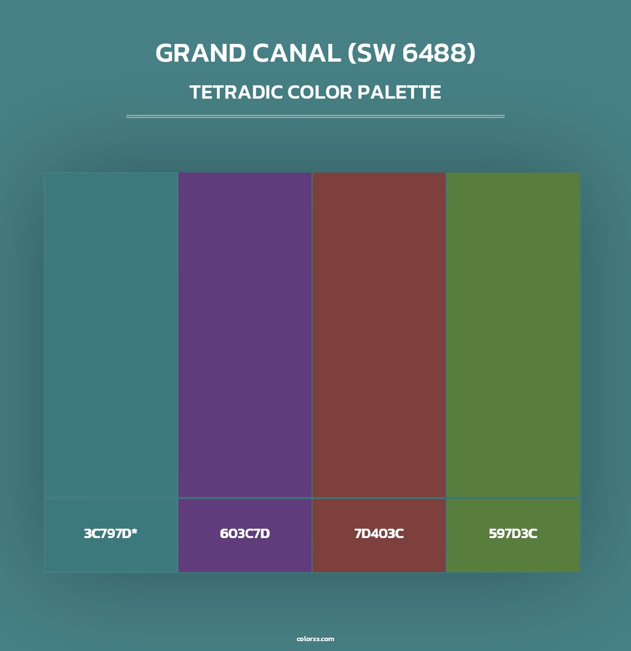 Grand Canal (SW 6488) - Tetradic Color Palette
