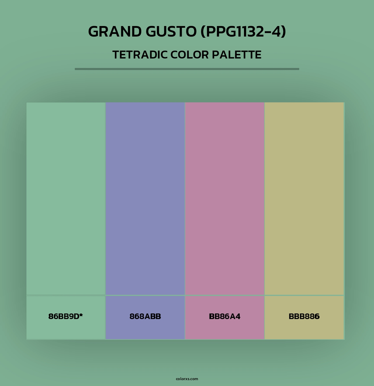 Grand Gusto (PPG1132-4) - Tetradic Color Palette