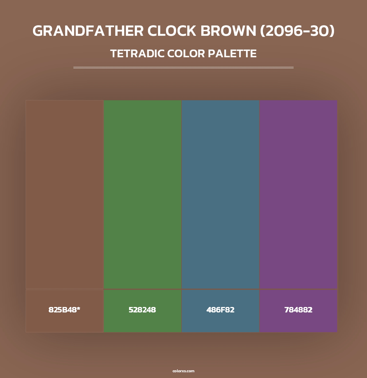 Grandfather Clock Brown (2096-30) - Tetradic Color Palette