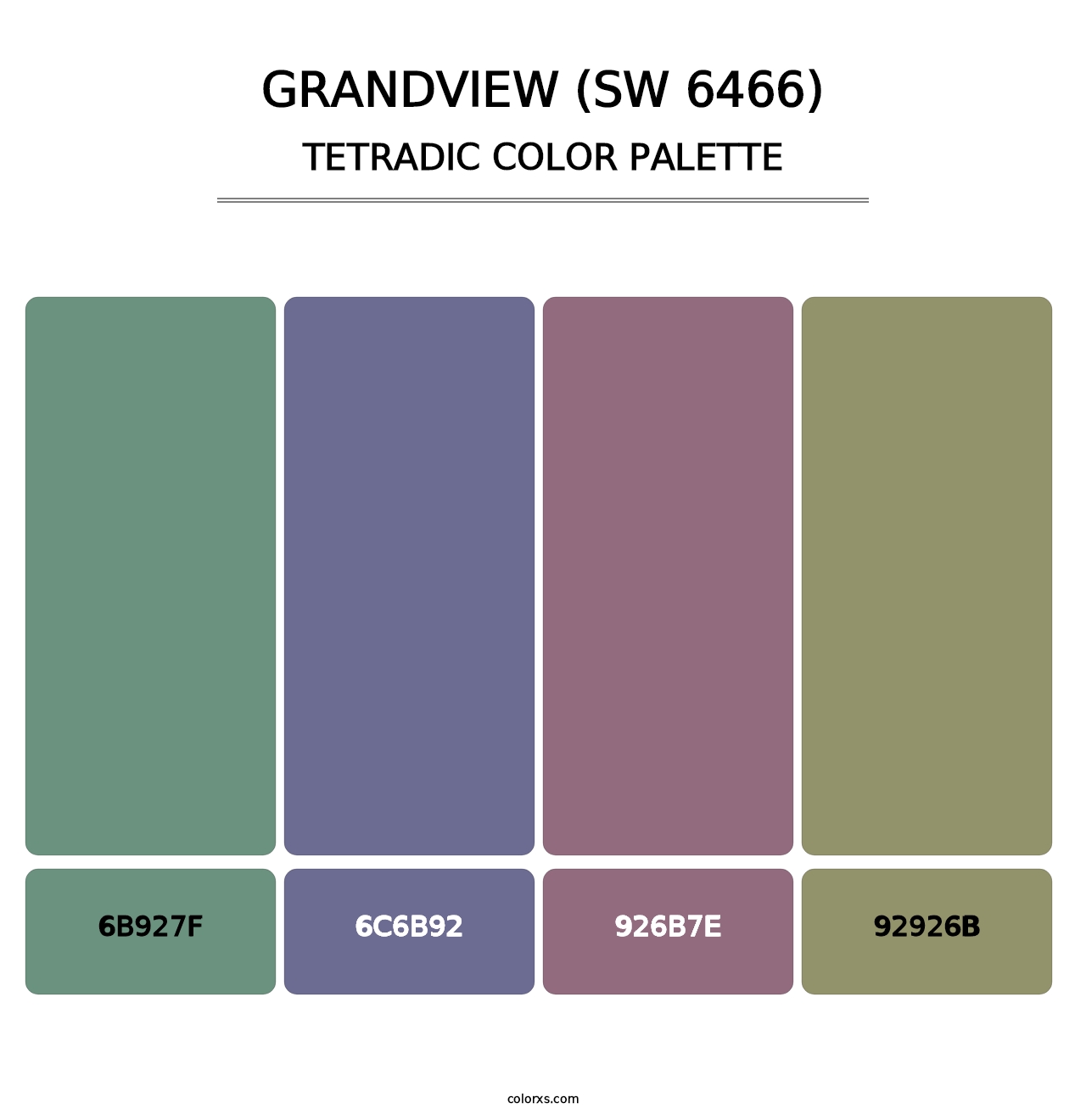 Grandview (SW 6466) - Tetradic Color Palette