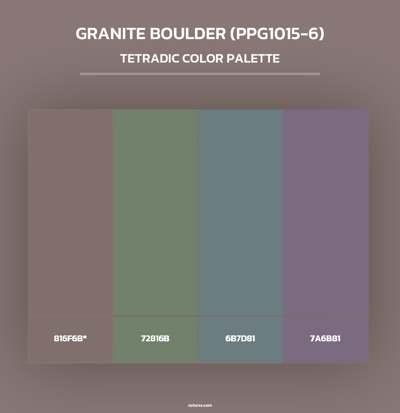 Granite Boulder (PPG1015-6) - Tetradic Color Palette