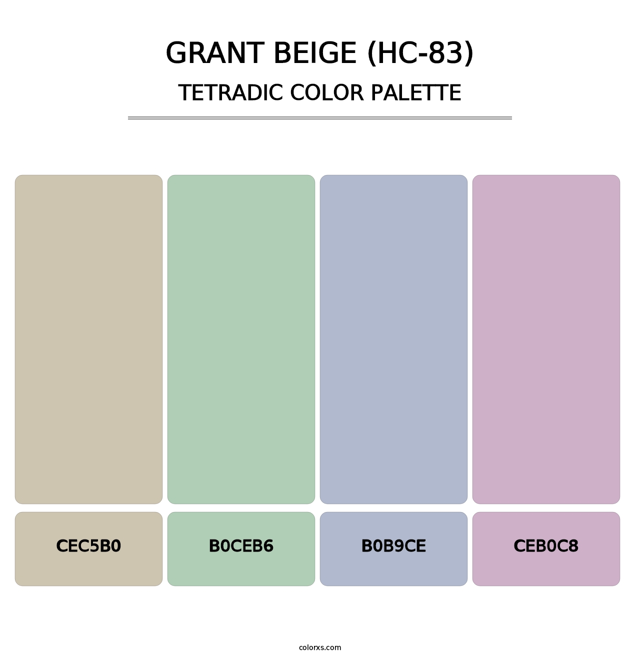 Grant Beige (HC-83) - Tetradic Color Palette