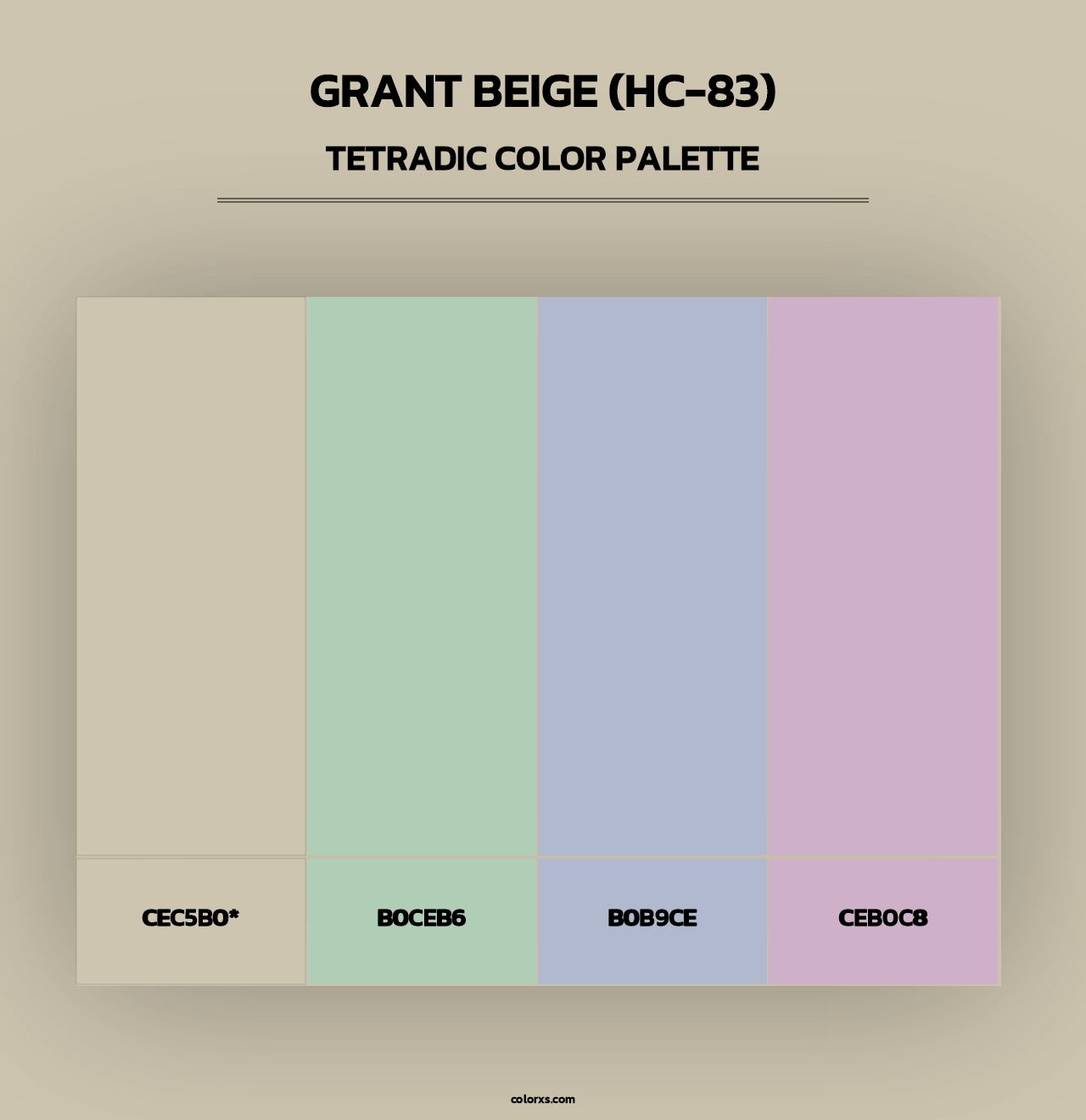 Grant Beige (HC-83) - Tetradic Color Palette