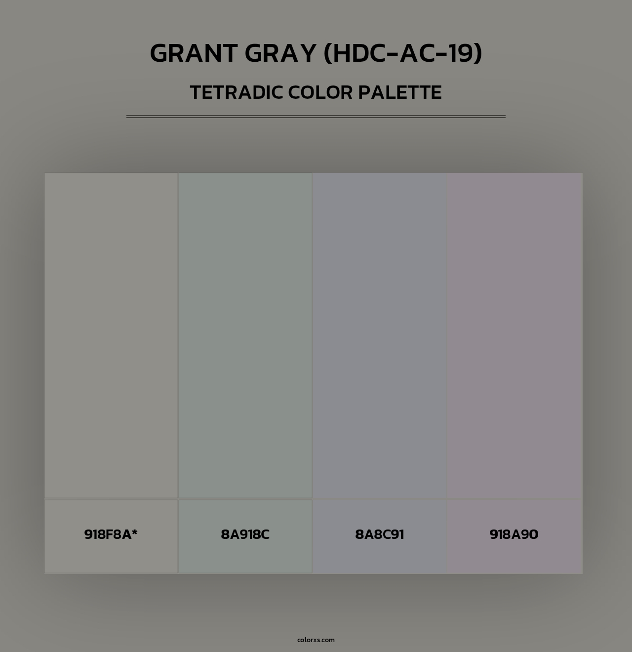 Grant Gray (HDC-AC-19) - Tetradic Color Palette