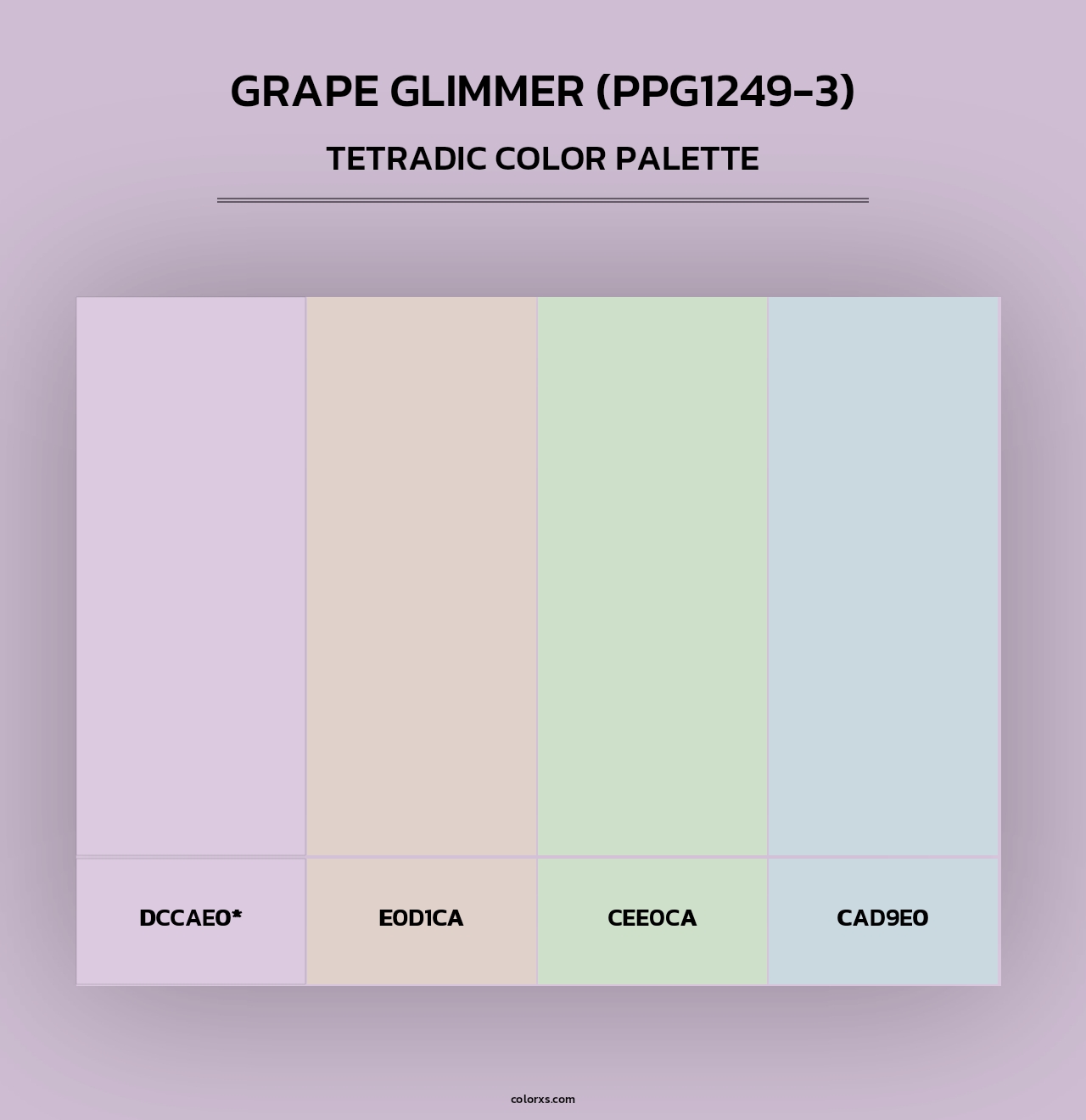Grape Glimmer (PPG1249-3) - Tetradic Color Palette