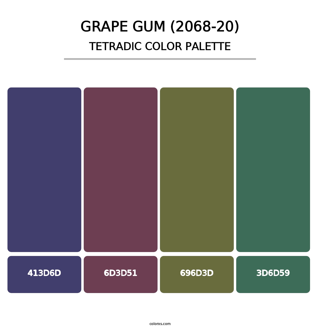 Grape Gum (2068-20) - Tetradic Color Palette