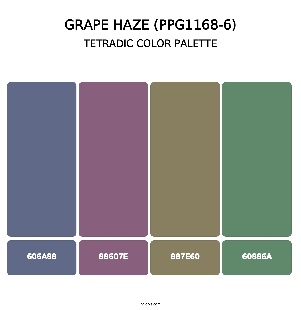Grape Haze (PPG1168-6) - Tetradic Color Palette