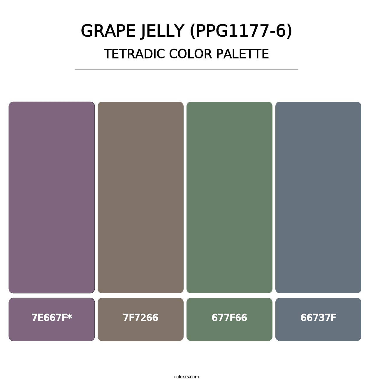 Grape Jelly (PPG1177-6) - Tetradic Color Palette