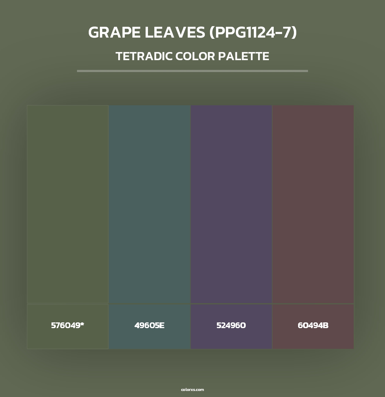 Grape Leaves (PPG1124-7) - Tetradic Color Palette