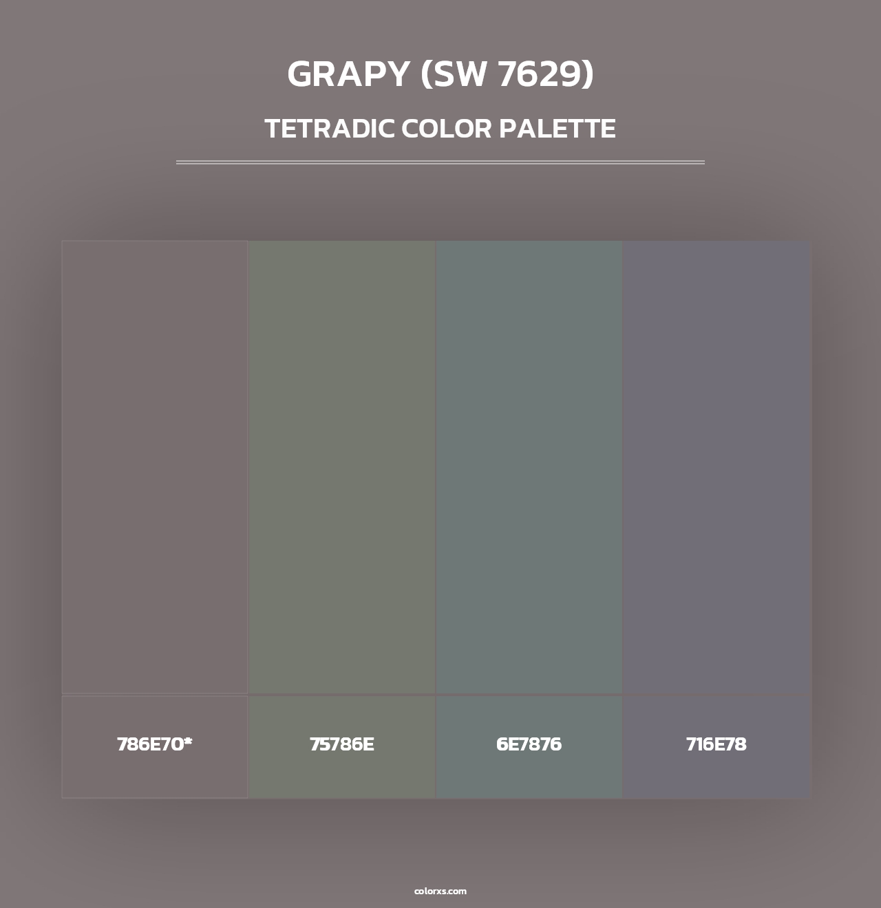 Grapy (SW 7629) - Tetradic Color Palette