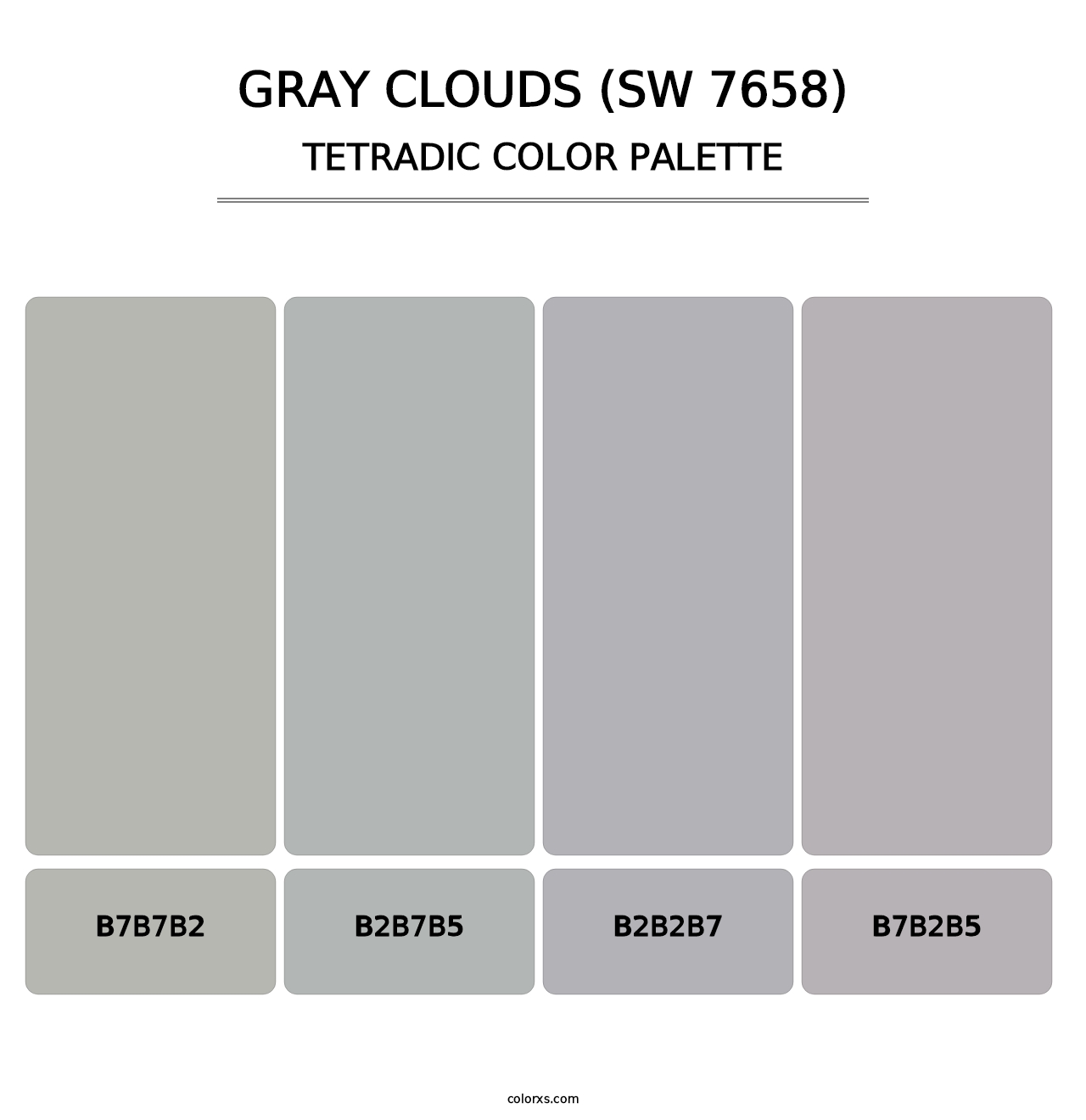Gray Clouds (SW 7658) - Tetradic Color Palette