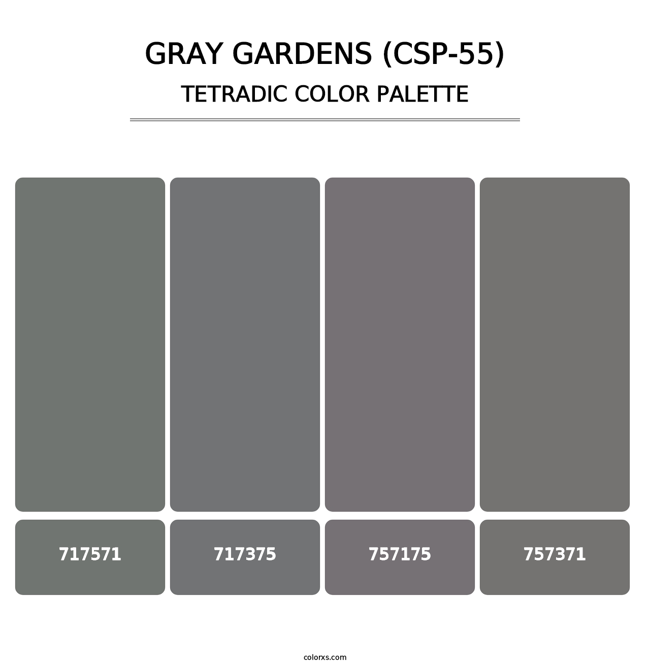 Gray Gardens (CSP-55) - Tetradic Color Palette