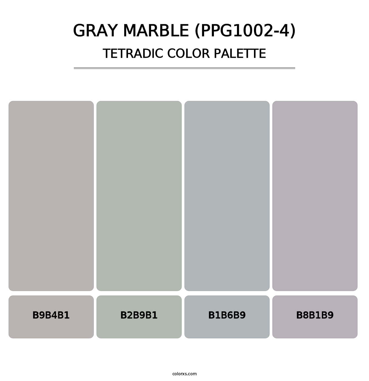 Gray Marble (PPG1002-4) - Tetradic Color Palette