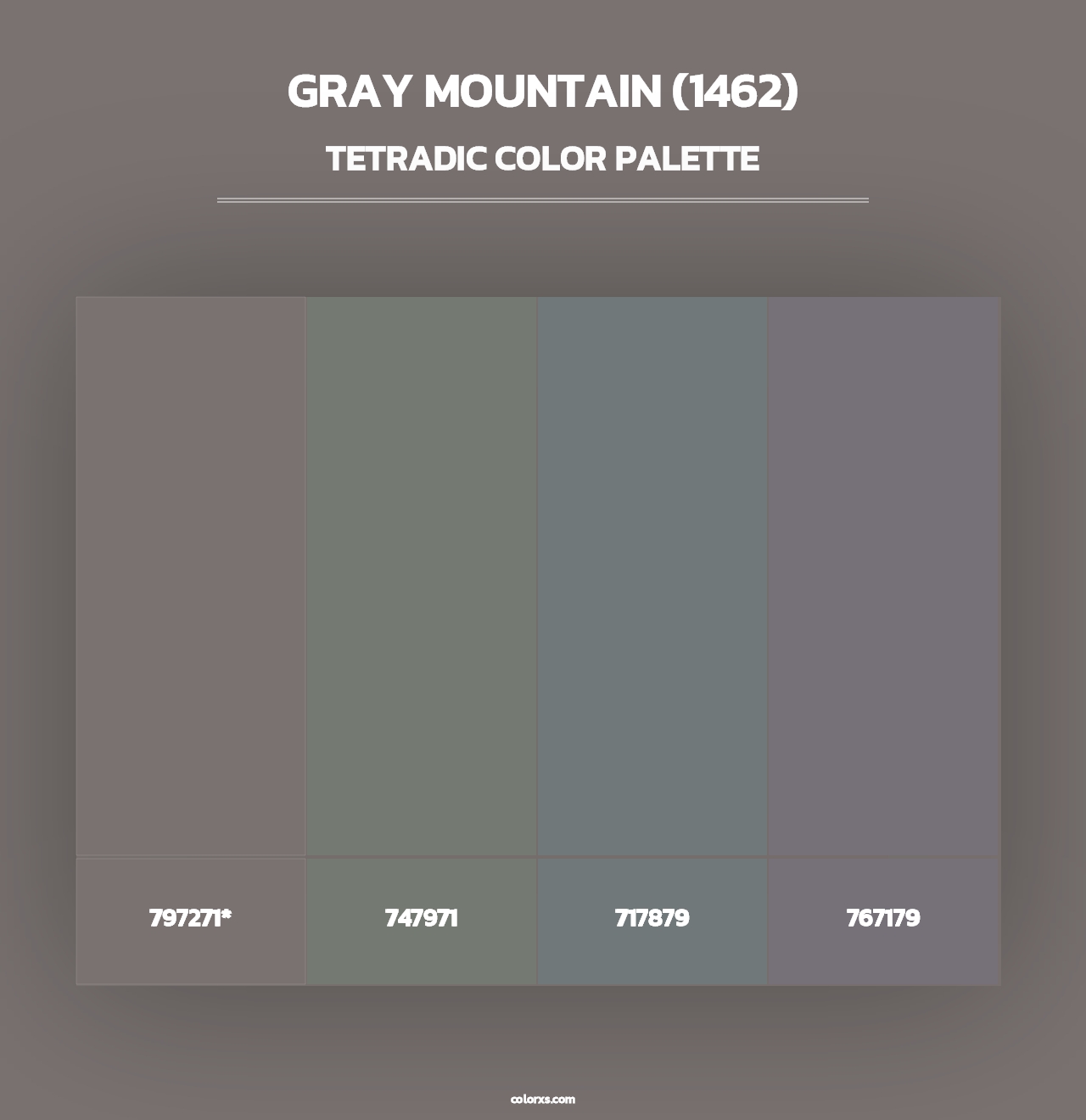 Gray Mountain (1462) - Tetradic Color Palette