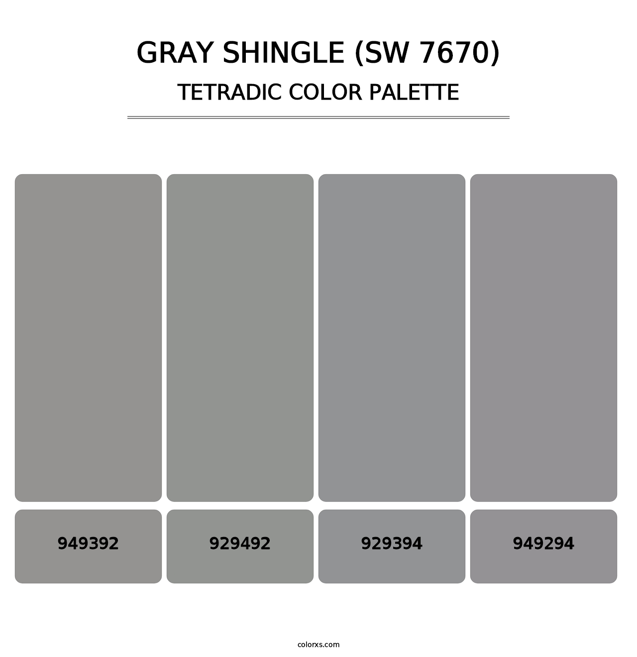 Gray Shingle (SW 7670) - Tetradic Color Palette