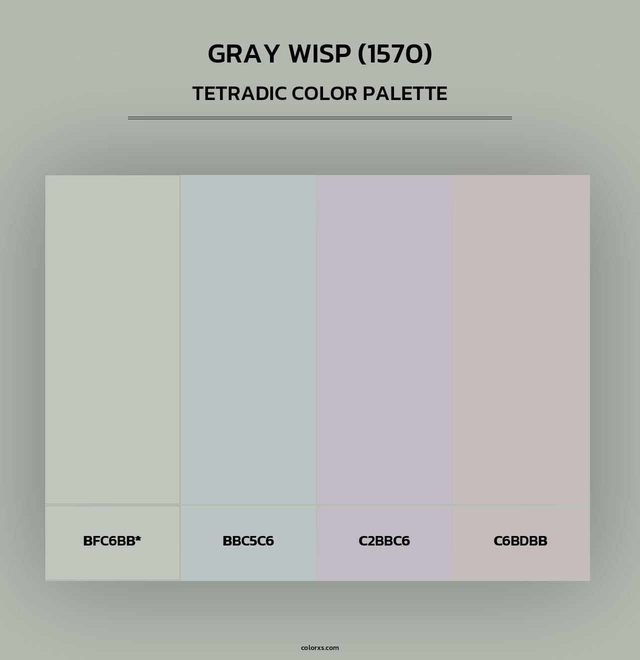 Gray Wisp (1570) - Tetradic Color Palette