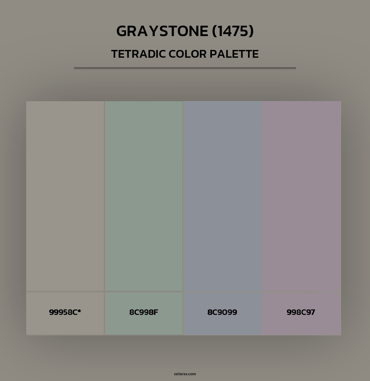 Graystone (1475) - Tetradic Color Palette