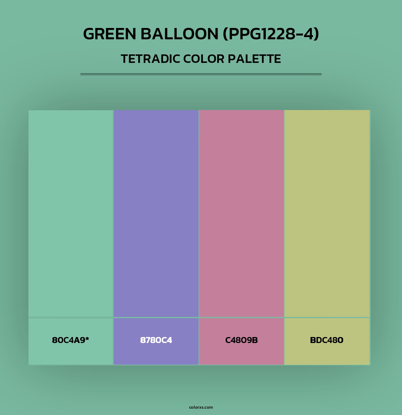 Green Balloon (PPG1228-4) - Tetradic Color Palette