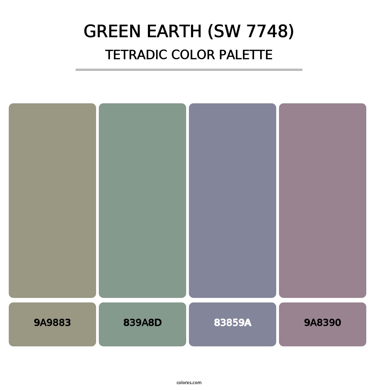 Green Earth (SW 7748) - Tetradic Color Palette