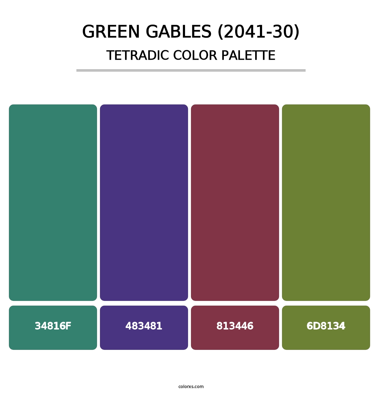 Green Gables (2041-30) - Tetradic Color Palette