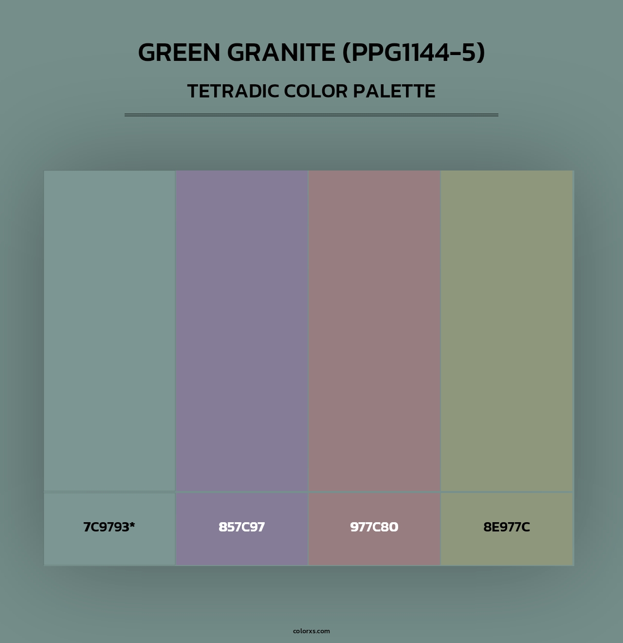 Green Granite (PPG1144-5) - Tetradic Color Palette