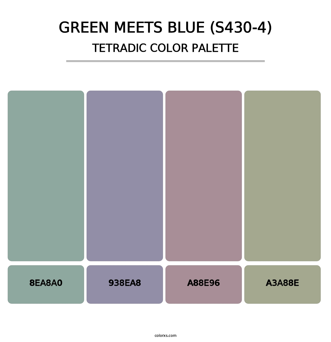 Green Meets Blue (S430-4) - Tetradic Color Palette