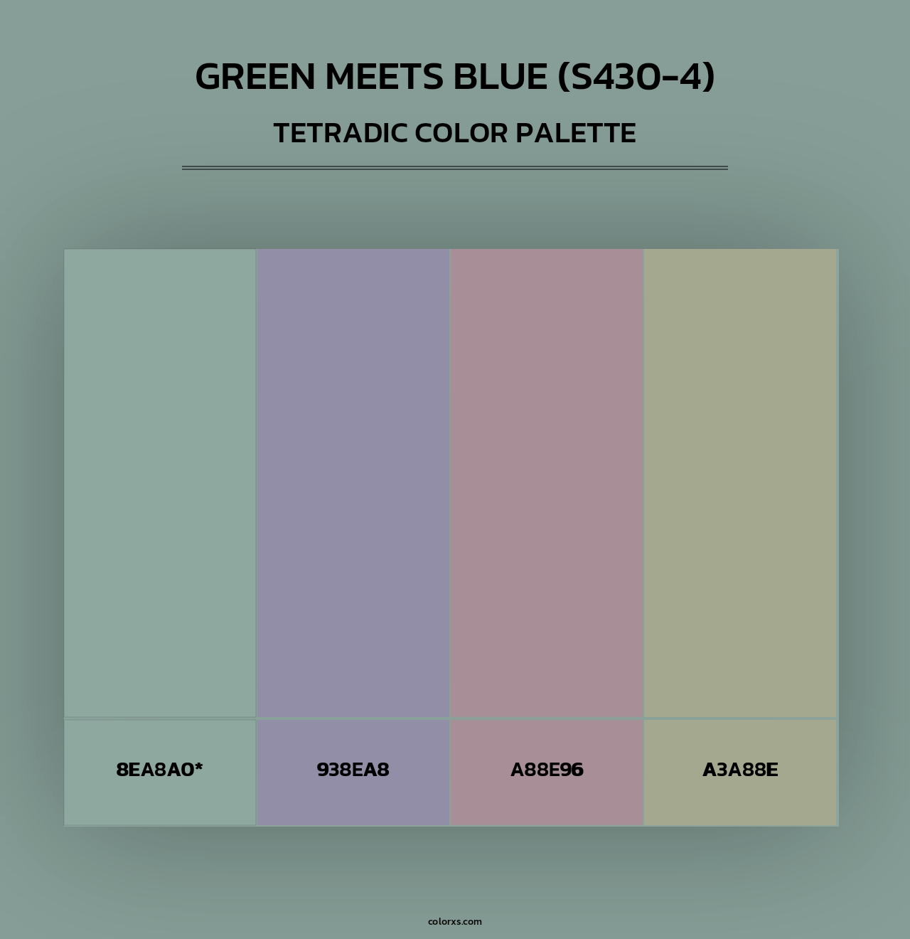Green Meets Blue (S430-4) - Tetradic Color Palette