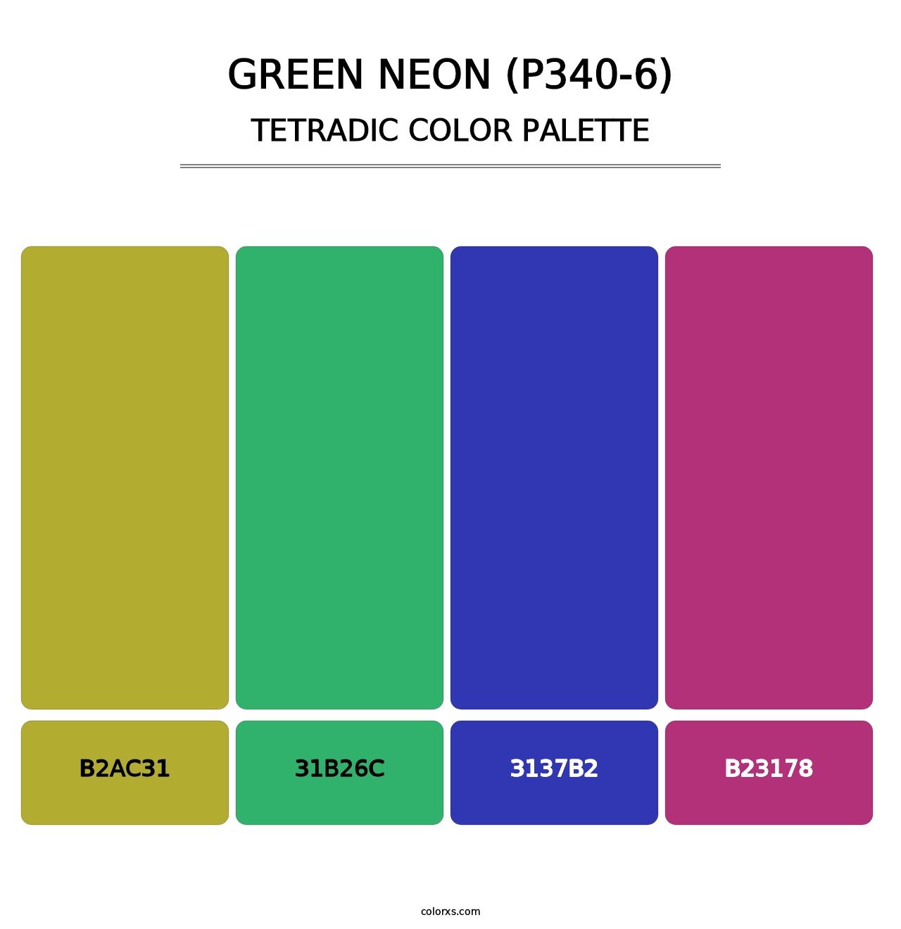 Green Neon (P340-6) - Tetradic Color Palette