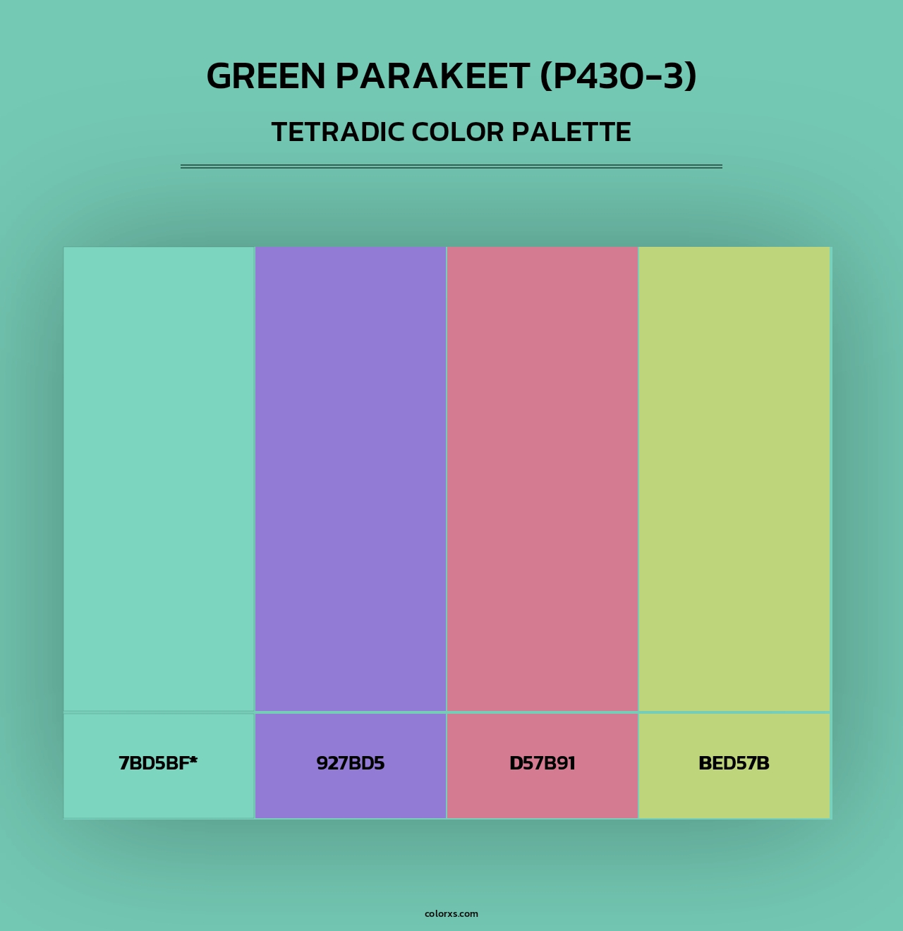 Green Parakeet (P430-3) - Tetradic Color Palette