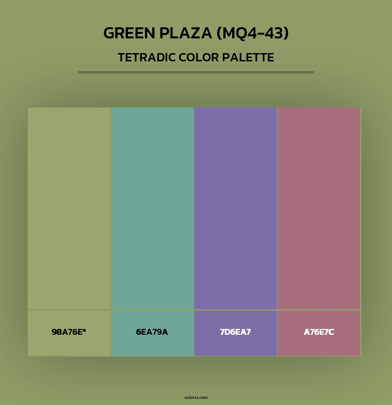Green Plaza (MQ4-43) - Tetradic Color Palette