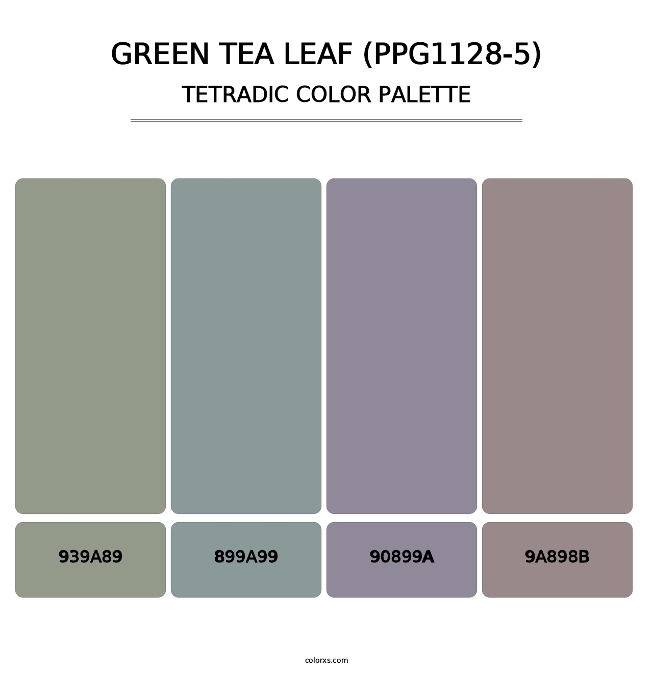 Green Tea Leaf (PPG1128-5) - Tetradic Color Palette