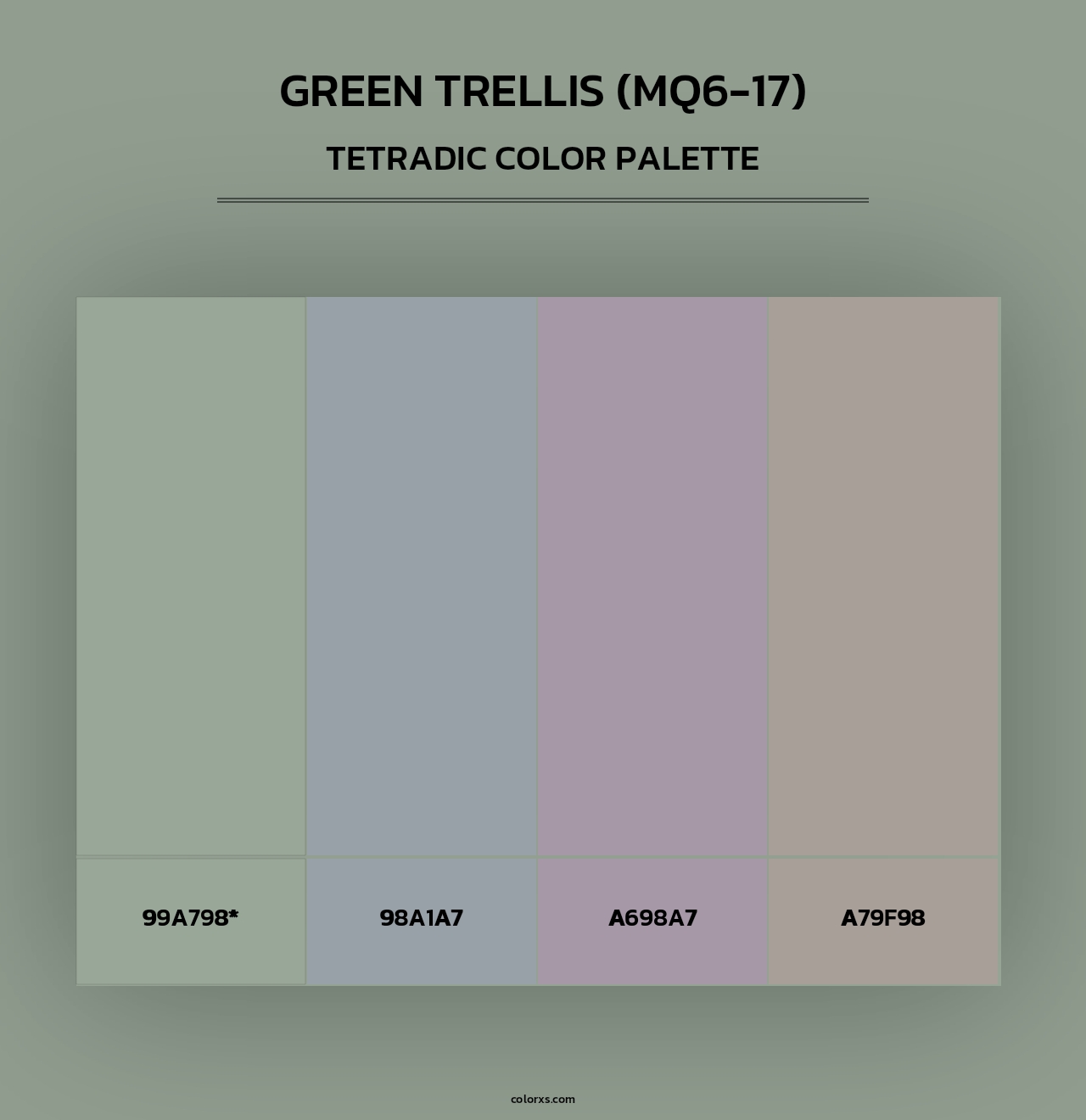 Green Trellis (MQ6-17) - Tetradic Color Palette