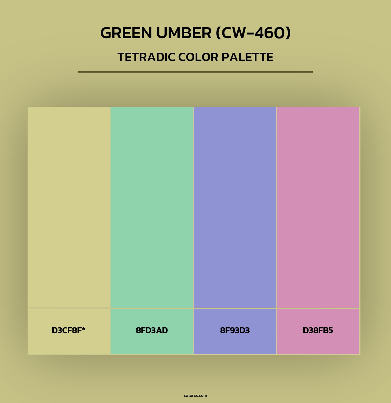 Green Umber (CW-460) - Tetradic Color Palette