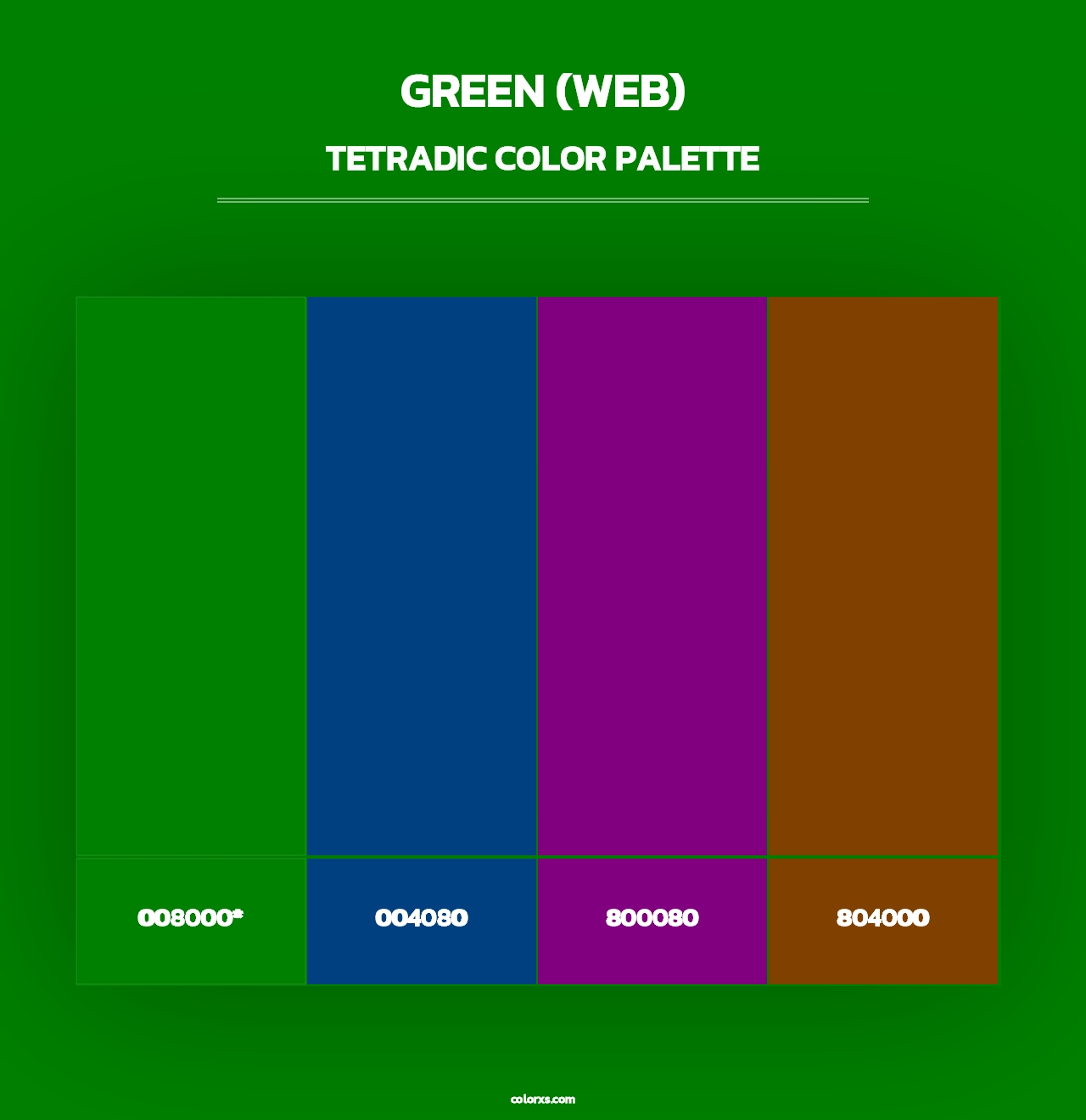 Green (Web) - Tetradic Color Palette