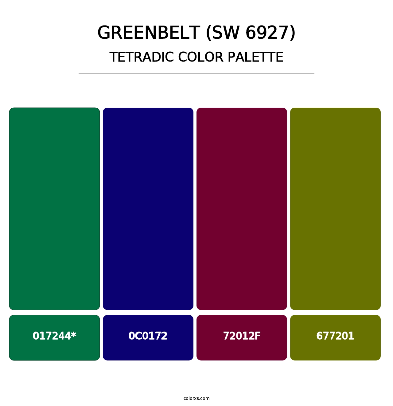 Greenbelt (SW 6927) - Tetradic Color Palette