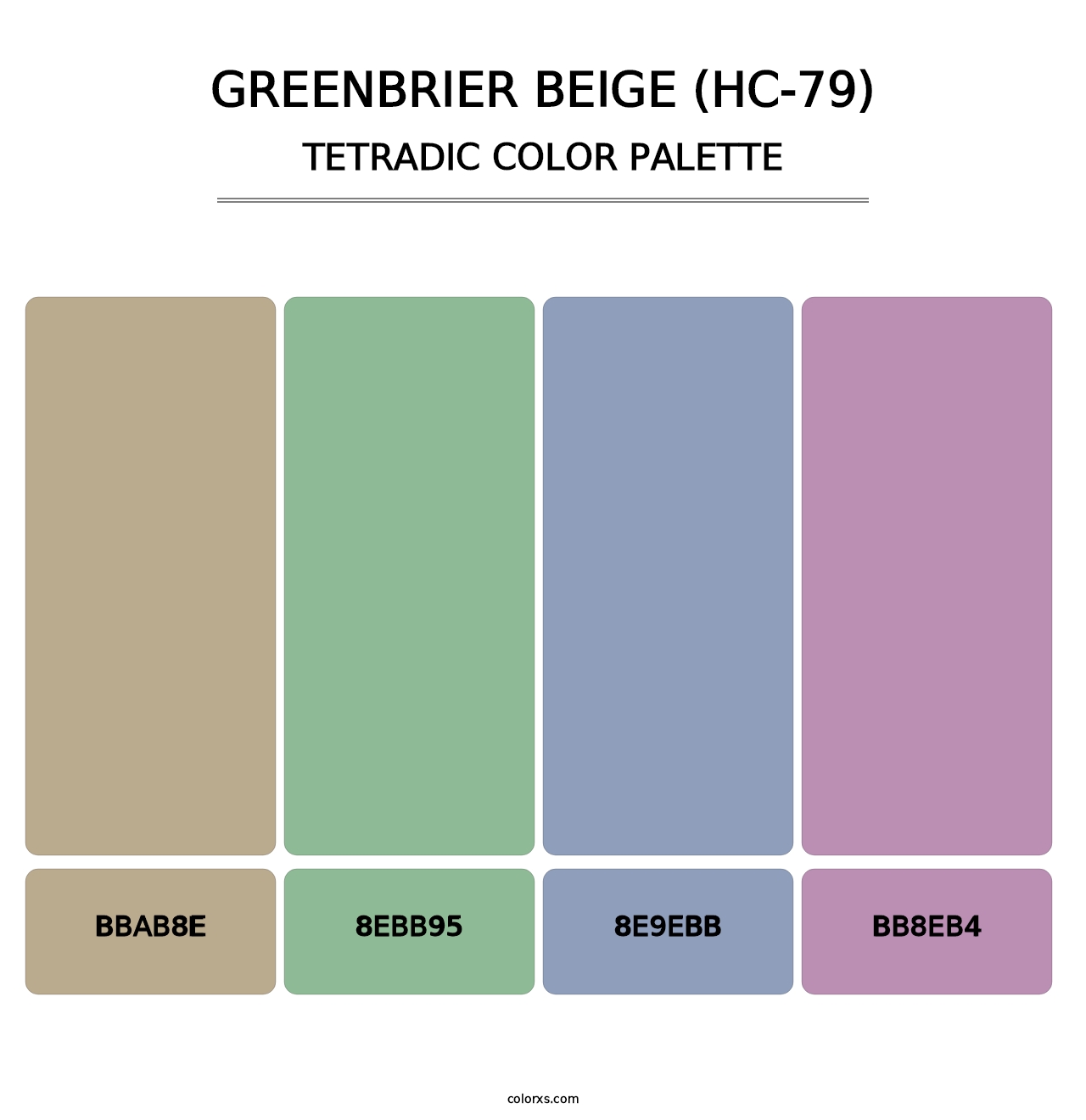 Greenbrier Beige (HC-79) - Tetradic Color Palette