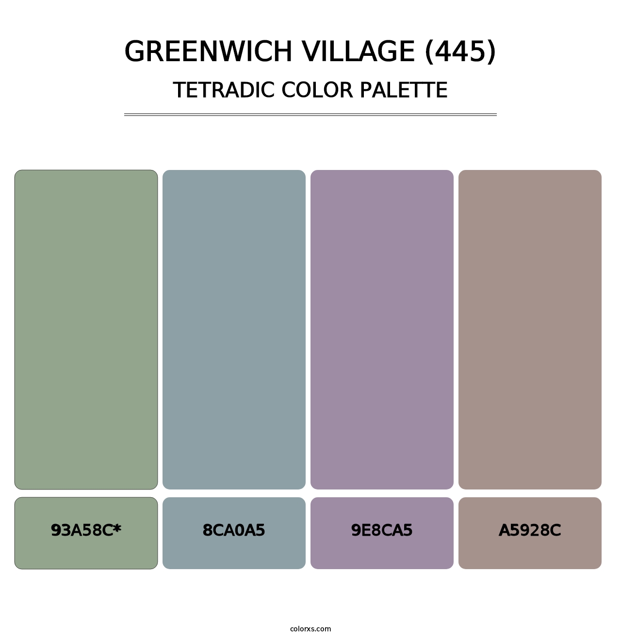 Greenwich Village (445) - Tetradic Color Palette