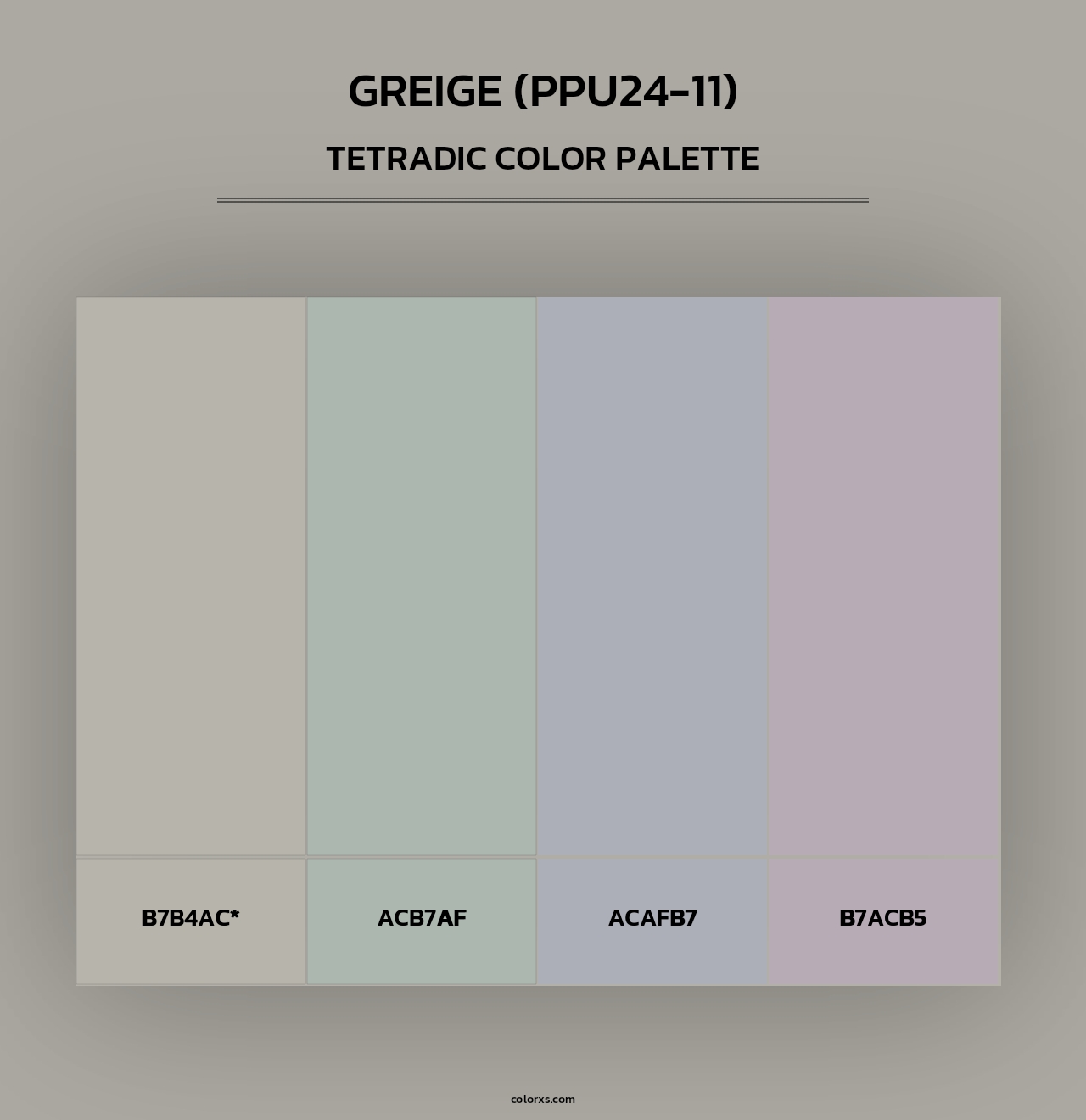 Greige (PPU24-11) - Tetradic Color Palette