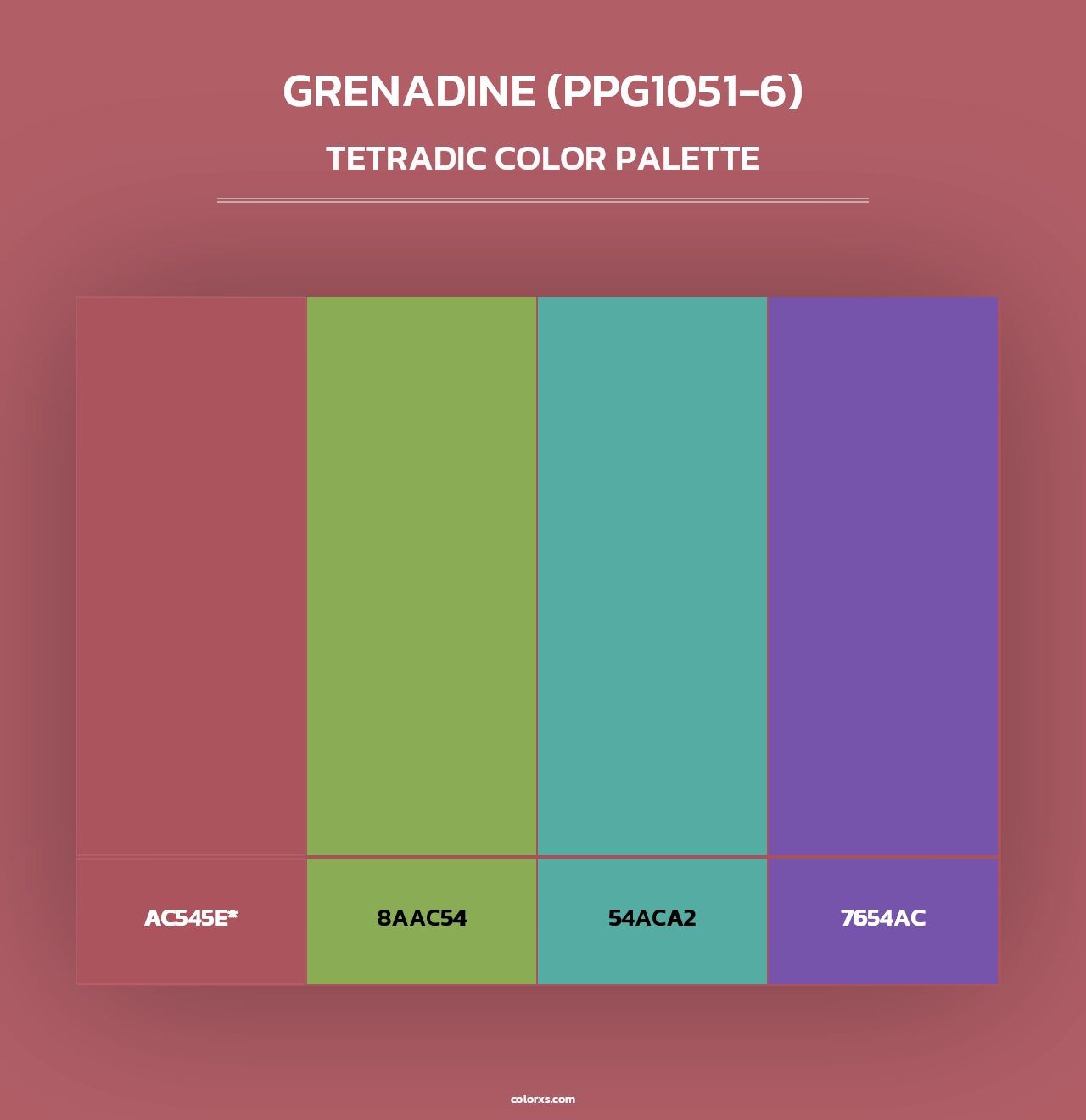 Grenadine (PPG1051-6) - Tetradic Color Palette