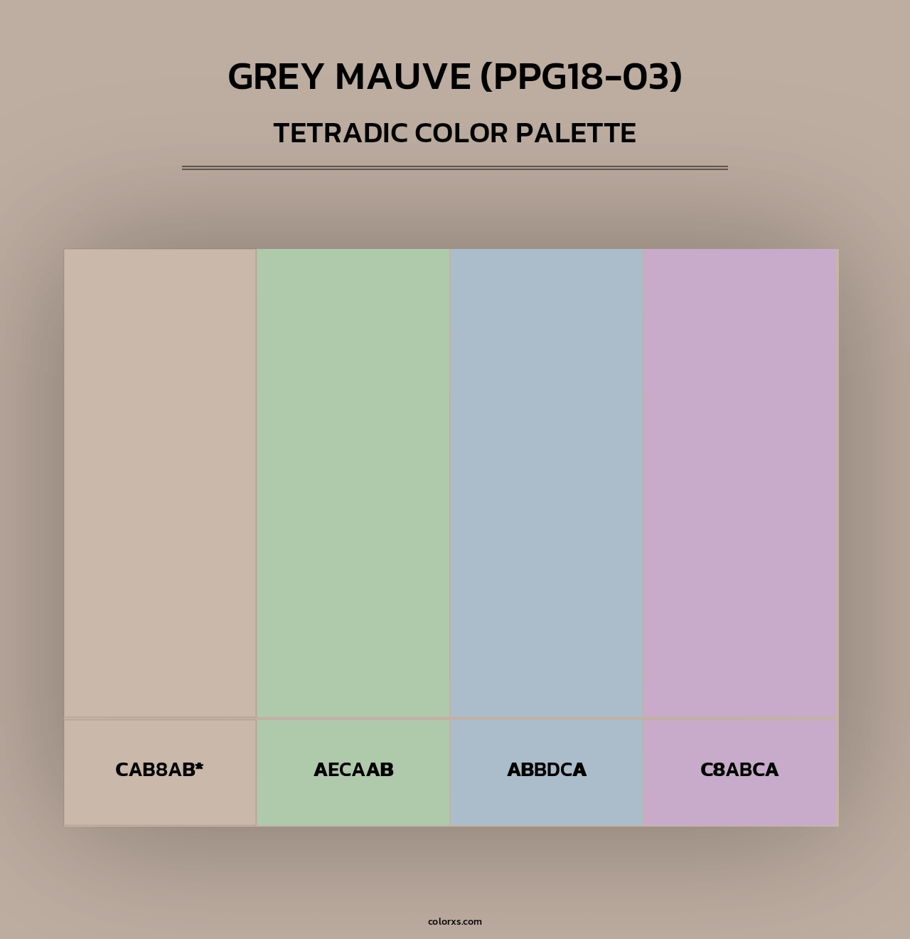 Grey Mauve (PPG18-03) - Tetradic Color Palette