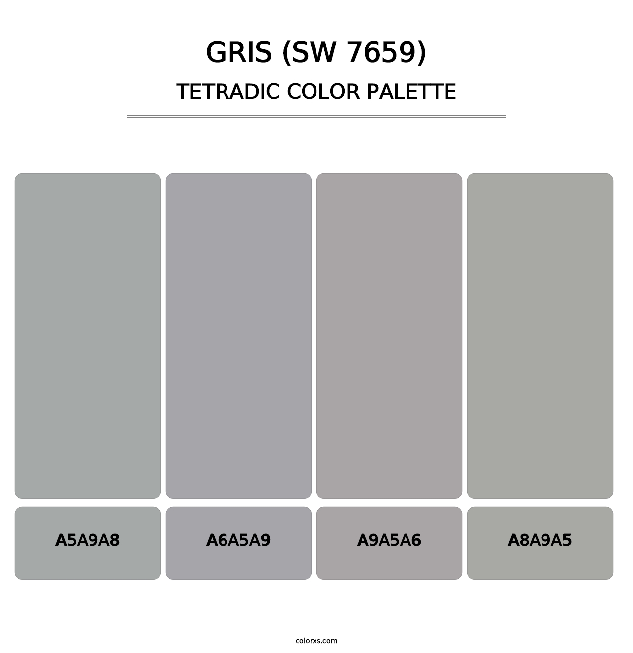 Gris (SW 7659) - Tetradic Color Palette