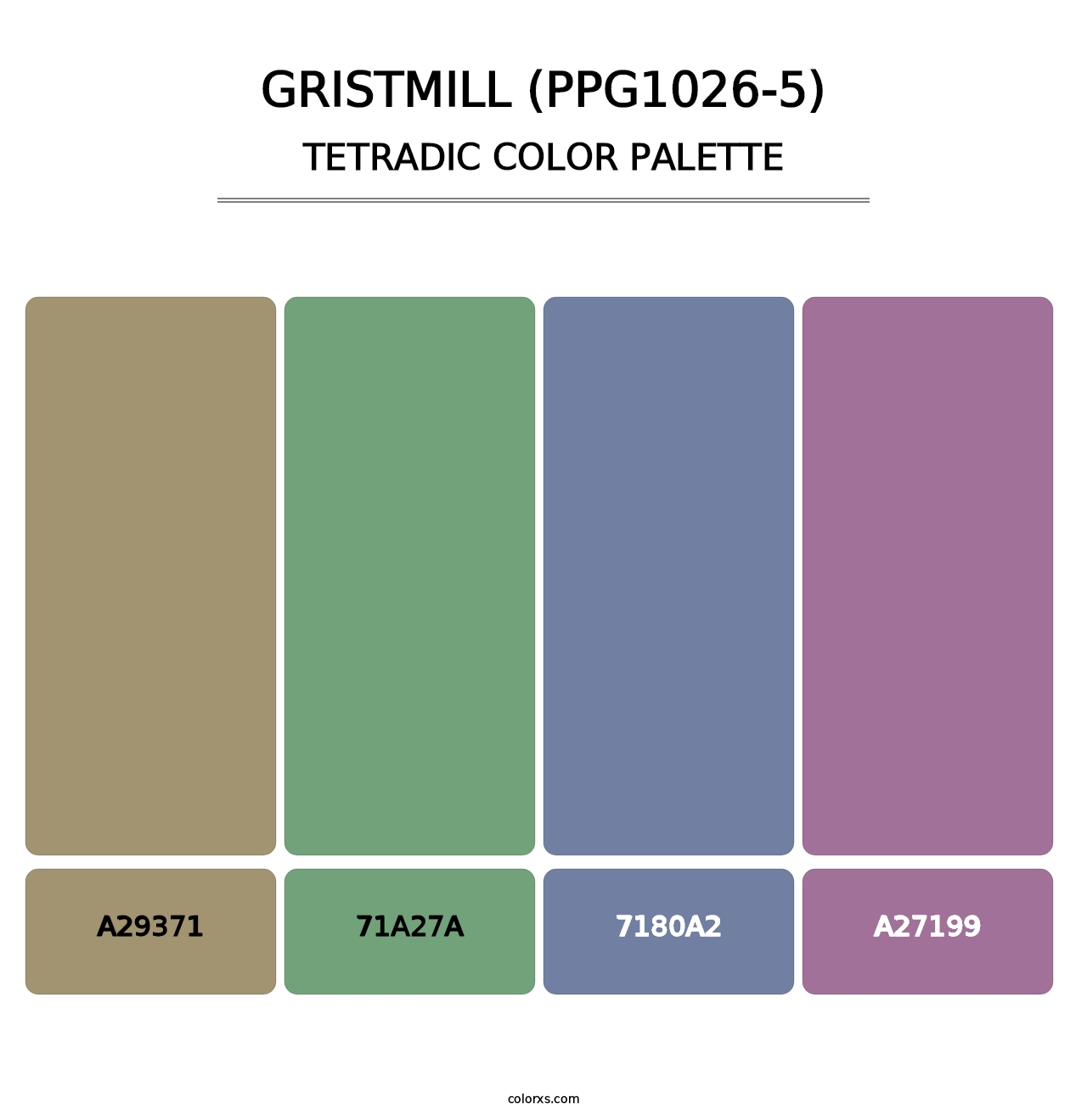 Gristmill (PPG1026-5) - Tetradic Color Palette