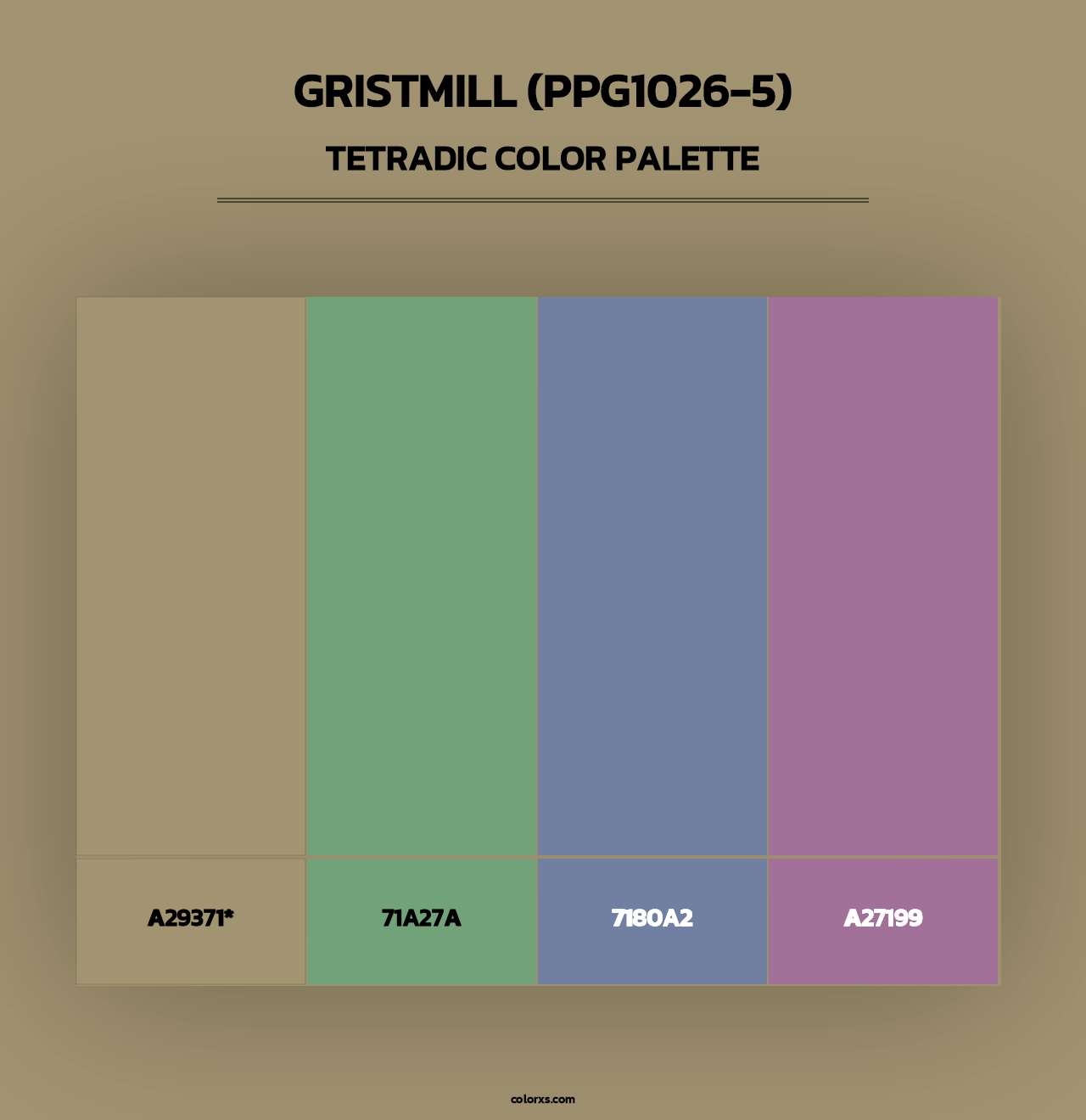 Gristmill (PPG1026-5) - Tetradic Color Palette
