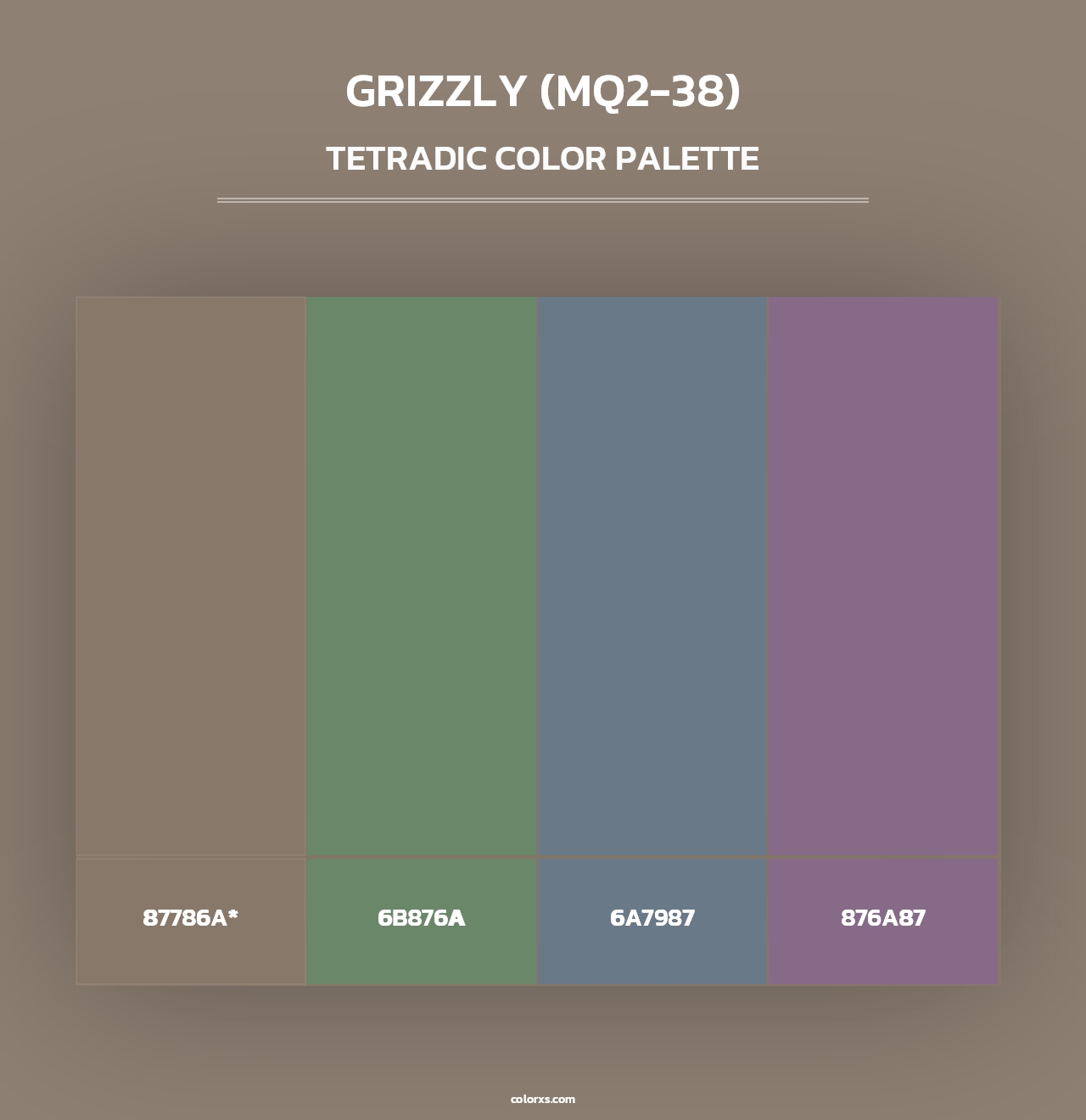 Grizzly (MQ2-38) - Tetradic Color Palette
