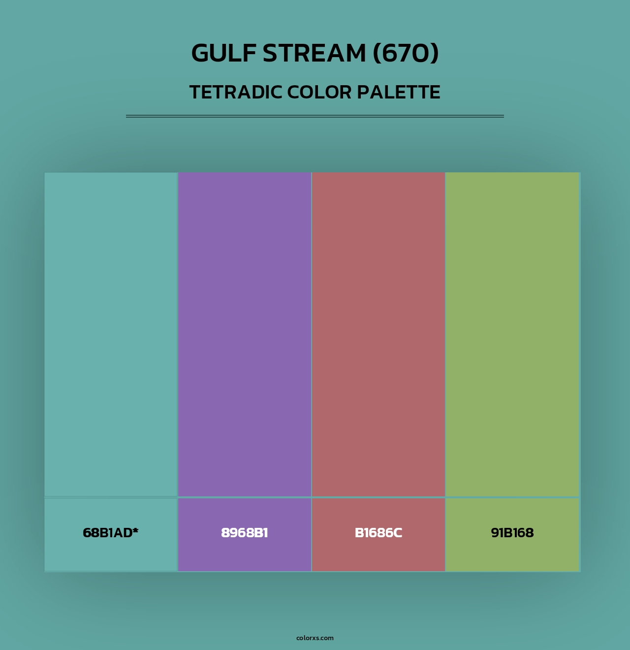 Gulf Stream (670) - Tetradic Color Palette