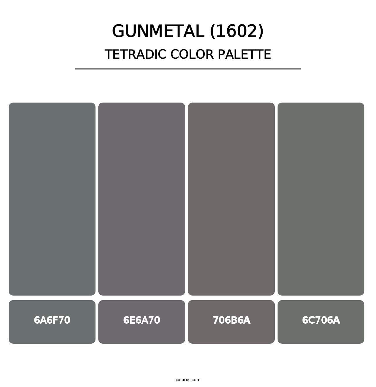 Gunmetal (1602) - Tetradic Color Palette
