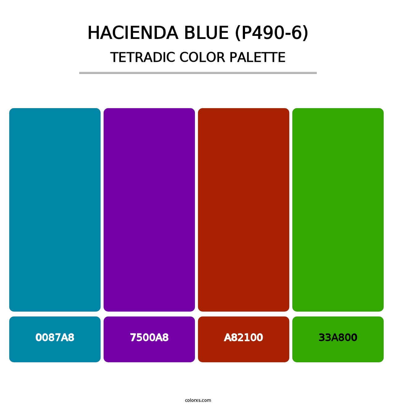 Hacienda Blue (P490-6) - Tetradic Color Palette